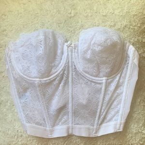 SALE White Vintage 1980s Deadstock lace corset bustier bra top
